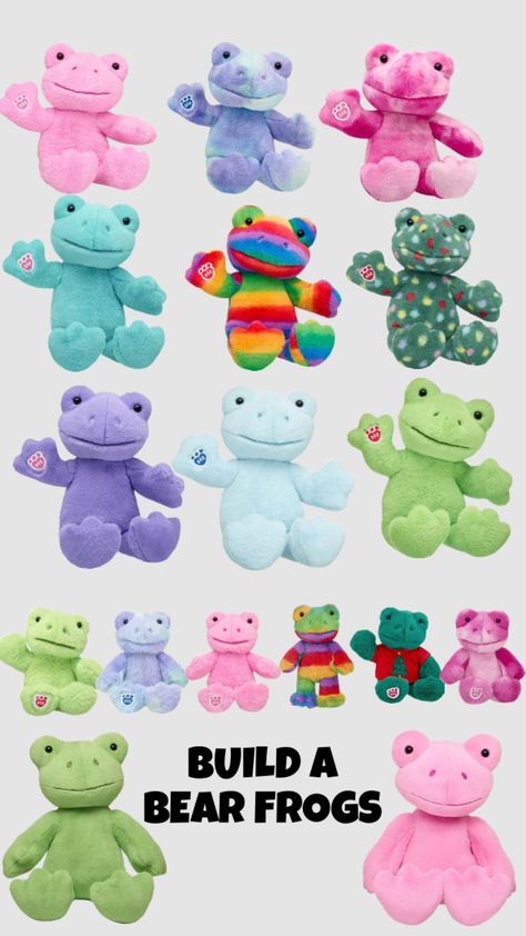 Build A Bear Frog, Build A Bear Outfits, Cute Couple Gifts, Bear Outfits, Green Frog, Cute Stuffed Animals, Cute Frogs, Build A Bear, Frogs