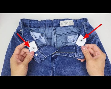 Quick tips and tricks to tighten jeans waist without sewing machine | Quick tips and tricks to tighten jeans waist without sewing machine | By DIY Tips Tale Jeans Tightening Hacks, Tighten Jeans Waist, Tighten Jeans, Fit Jeans Diy, Denim Jeans Diy, How To Make Jeans, Diy Clothes Hacks, Mending Clothes, Fast Diet