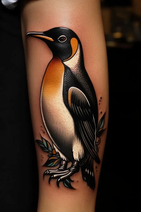 Looking for some adorable penguin tattoo ideas to add charm and cuteness to your ink collection? From small and colorful designs to intricate sleeve and thigh options, we've got you covered with a variety of creative penguin tattoo design ideas. Whether you're a woman looking for dainty arm tattoos or a man searching for bold arm sleeve inspo, these delightful penguin-themed tattoos are perfect for anyone who loves these fascinating creatures. Penguin Sleeve Tattoo, Emperor Penguin Tattoo, Small Penguin Tattoo, Penguin Tattoo Design, Dainty Arm Tattoos, Penguin Tattoo Ideas, Penguin Tattoos, Tattoo Ideas For Woman, Small Penguin