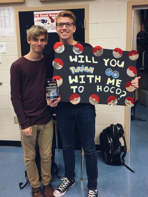 Pokémon Homecoming Proposal #promposal Dinosaur Homecoming Proposal, Pokemon Homecoming Proposal, Pokemon Hoco Proposal, Pokemon Promposal, Pokemon Proposal, Dance Proposal Ideas, Pink Astestic, Adam Groff, Lgbtq Acceptance