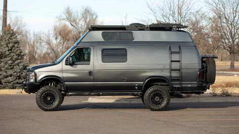 Ford E350 4x4, E350 Camper Van, Camper Van Exterior, Ford E350 Van Conversion, 4x4 Van For Sale, Econoline Camper Van, Ford Custom Van, Ford Van Conversion, Lifted Van