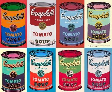 Andy Warhol Pop Art Andy Warhol, Campbell's Soup Cans, James Rosenquist, Warhol Pop Art, Art Andy Warhol, Herbert Bayer, Andy Warhol Pop Art, Andy Warhol Art, Warhol Art