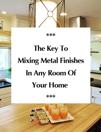 The key to mixing metal finishes in any room in your home (it's simple). Mixing Hardware Finishes, Bathroom Fixtures Mixed Metals, Mixing Metals In Kitchen, Mixed Metal Fixtures, Mixed Metals Kitchen, Update Small Bathroom, Pony Wall, Mixing Metals, Painted Vanity