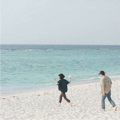 Two People, Okinawa, The Beach, Water