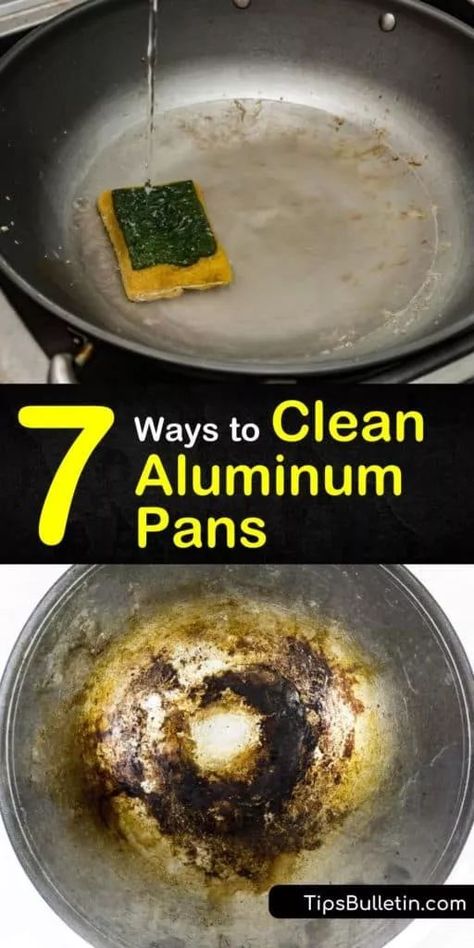 Learn how to clean aluminum pans using lemon juice, white vinegar, baking soda, and more. Our guide shows you how to use warm water and a little scrubbing to get your aluminum pots and aluminum cookware free of stains and discolorations. #aluminum #clean #aluminumpan #pan #cleanaluminumpans Clean Aluminum Pans, How To Clean Aluminum Pans, Cleaning Aluminum Pans, Clean Pans, Cleaning Aluminum, Baking Powder For Cleaning, How To Clean Aluminum, Baking Soda Health, Baking Soda Benefits