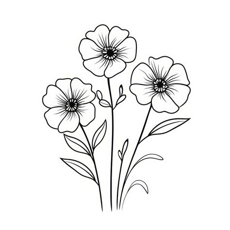 Flower drawing sketch plant.  | premium image by rawpixel.com / Sasi Flower Drawing Sketch, Flower Cosmos, Pencil Flowers, Flower Line Drawing, Wildflower Drawing, Flower Line Drawings, Watercolor Flowers Tutorial, Png Floral, Pencil Design