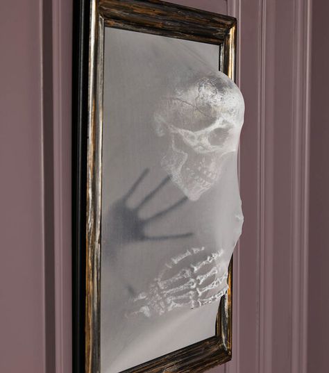 How To Make Spooky Skeleton Frame Art Online | JOANN Diy Halloween Picture Frames, Skeleton Art Projects, Diy Halloween Pictures, Halloween Picture Frames, Skeleton Silhouette, Diy Framed Art, Halloween Mirror, Spooky Pictures, Gothic Pictures