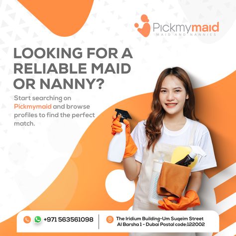 Are you tired of the endless search for a maid? Fear not! Our service is here to help you discover the ideal maid or nanny who perfectly aligns with your preferences. Say goodbye to the hassle and let us find the right match for you. For More Info. Call Us: 📞+971563561098 #pickmymaid #nanny #nannyagency #housemaids #reliablemaid #homecare #babysitters #dubai #baby #housekeeping #lovethelifeyoulive #uae Creative Posters, The Endless, Nanny, Vision Board, Dubai, Let It Be, Quick Saves, Art