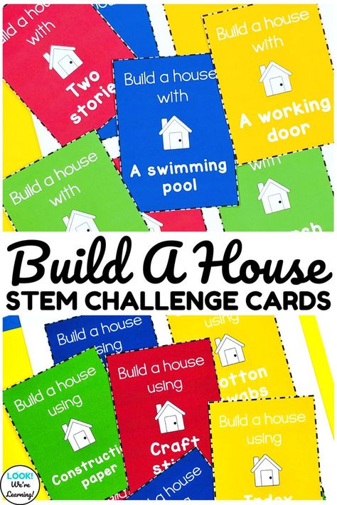 Stem Challenge Cards, Engineering Design Challenge, Stem Lesson Plans, Building Games For Kids, Elementary Stem Activities, Stem Engineering, Steam Ideas, Summer Camp Activities, Stem Programs