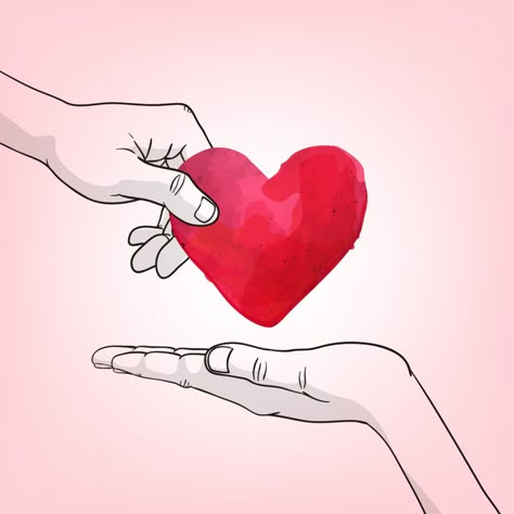 Giving Back Begins at Home:  How to Engage Young People in Service Hands Holding Heart, Charity Poster, Giving Hands, Jar Of Hearts, Valentinstag Party, Watercolor Heart, Cute Couple Art, Paper Crafts Diy Tutorials, Vector Hand