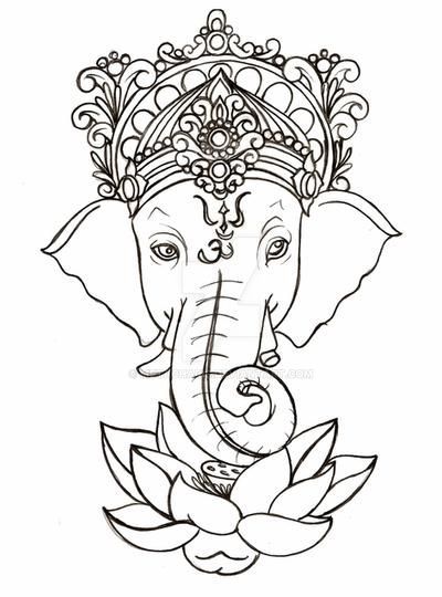 Arte Ganesha, Tattoo Elephant, Lotus Flower Drawing, Elephant Indian, Tattoo Png, Ganesh Tattoo, Buddha Tattoo Design, Ganesha Drawing, Polynesian Tattoos