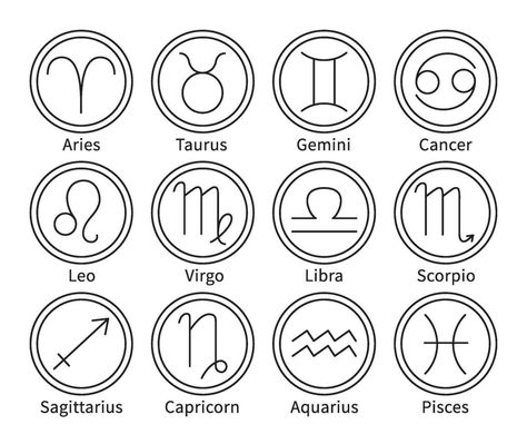 Zodiac signs. Horoscope astrology symbols, minimalist line art astrological spiritual icons set Zodiac Symbols Art, Zodiac Doodles, Zodiac Sign Colors, Zodiac Sign Symbols, Zodiac Signs Art, Spiritual Icons, Zodiac Signs Colors, Astrology Symbols, Zodiac Signs Symbols