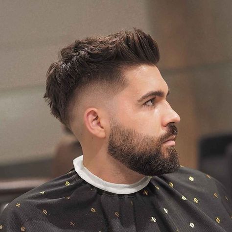 Beard For Men Style, Fawk Hawk Haircut, Faux Fade Haircut Men, Men’s Faux Hawk Fade, Male Faux Hawk, Drop Fade Faux Hawk, Men's Fohawk Haircut, European Faux Hawk Men, Mens Haircut Fohawk Fade