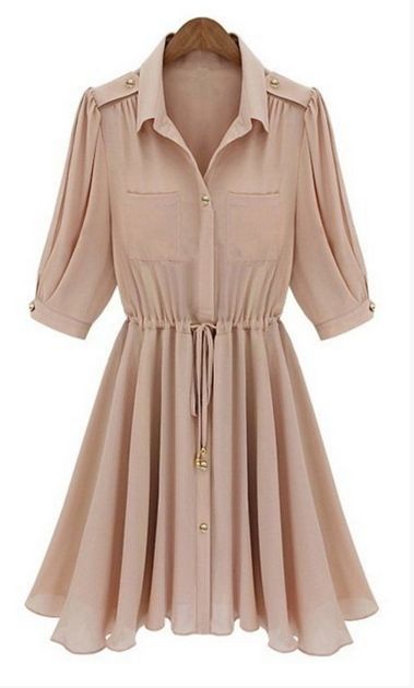 Dress With Shirt, Sammy Dress, Trendy Shirts, Looks Style, Dress Pink, Half Sleeve, Chiffon Dress, Passion For Fashion, Half Sleeves