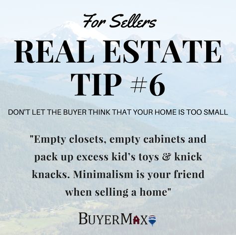 Real Estate Tip for Sellers #BuyerMax www.BuyerMax.com Bellingham RE/MAX Whatcom County Selling in Bellingham Selling a house Selling a house in Bellingham Real Estate Marketing Quotes, Real Estate Slogans, 1000 Lifehacks, Real Estate Marketing Plan, Sell House, Real Estate Fun, Inmobiliaria Ideas, Wholesale Real Estate, Real Estate Training