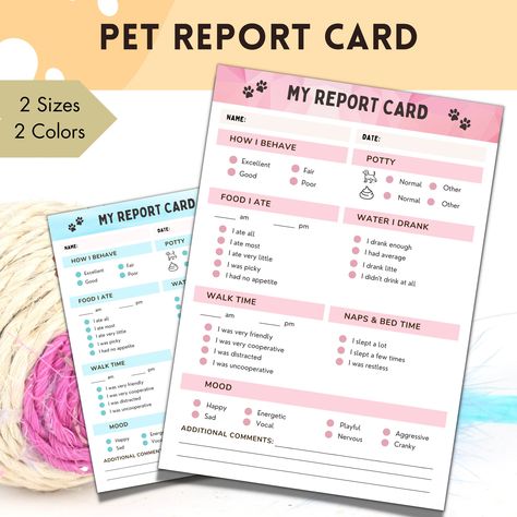 Daycare Report, Dog Report Card, Dog Template, Dog Bedroom, Sitting Dog, Report Card Template, Pet Boarding, Report Card, Dog Daycare