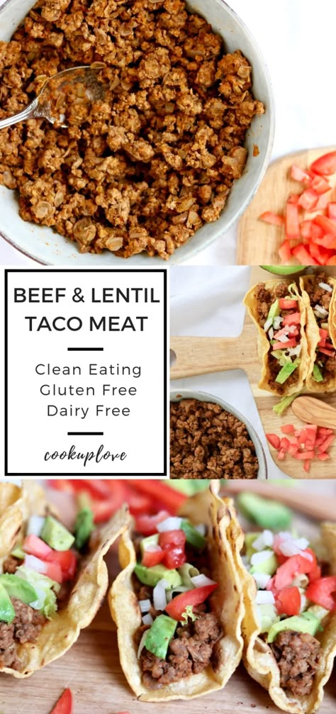 Lentil Taco Meat, Lentil Enchiladas, Beef And Lentil, Lentil Tacos Recipes, Eating Whole Foods, Recipe Inspirations, Eating Gluten Free, Lentil Tacos, Canned Lentils