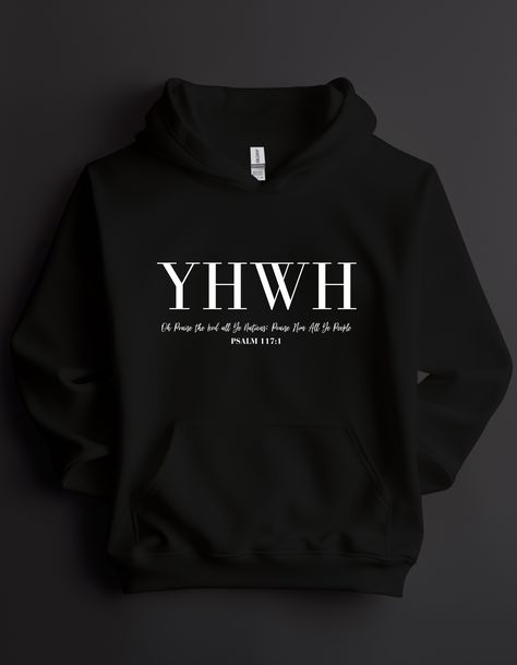 YHWH Unisex Hooded Sweatshirt God Hoodies, Christian Clothing Brand, Exodus 3, Name Of God, Christian Shirts Designs, Christian Streetwear, Nature Of God, Christian Hoodies, Faith Clothing