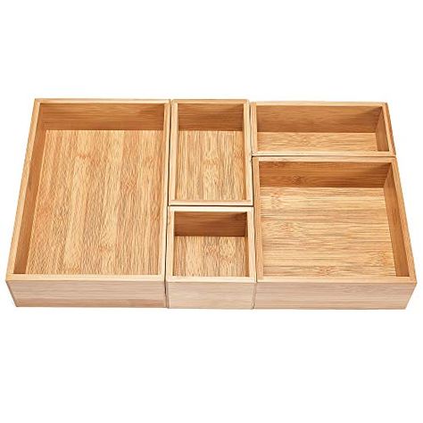 5-Piece Bamboo Drawer Organizer Set, Premium Bamboo Stora... https://smile.amazon.com/dp/B07GZTZK7S/ref=cm_sw_r_pi_dp_U_x_FedmCbBEDDPDY Junk Drawer Organizer, Wooden Drawer Organizer, Office Drawer Organization, Junk Drawer Organizing, Bathroom Drawer Organization, Bedroom Children, Business Hacks, Bamboo Storage, Makeup Drawer Organization