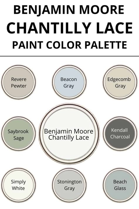 Bathroom Color Schemes Benjamin Moore, Chantilly Lace Palette, Coordinating Colors With Chantilly Lace, Chantilly Lace Benjamin Moore Palette, Chantilly Lace Colour Palette, Chantilly Lace Color Scheme, Chantilly Lace Benjamin Moore Color Palette, Chattily Lace Benjamin Moore, Chantilly Lace Benjamin Moore Bathroom