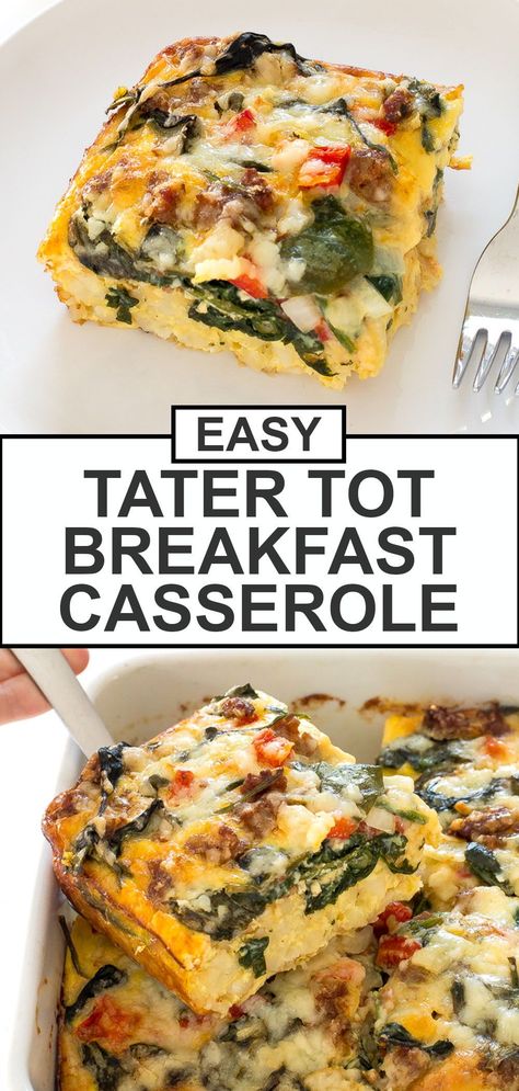 Tater Tot Bake, Bacon Recipes Breakfast, Tot Breakfast Casserole, Weekend Brunch Recipes, Easy Breakfast Casserole Recipes, Tater Tot Breakfast Casserole, Chef Savvy, Christmas Brunch Recipes, Healthy Breakfast Casserole