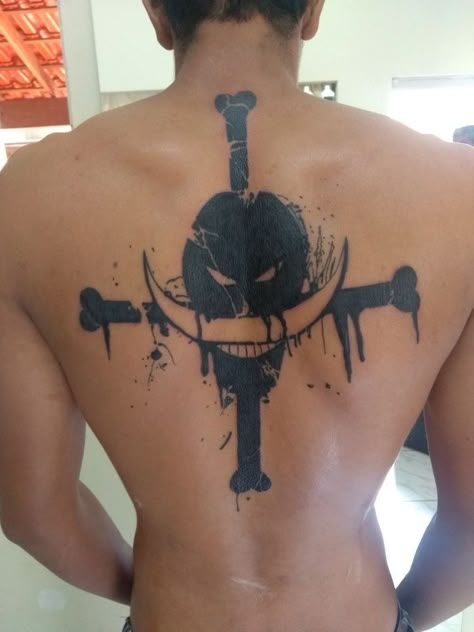 Ace Back Tattoo One Piece, Ace Tattoo One Piece, Luffy Tattoo, Star Tattoos For Men, Tatoo 3d, Tattoos On Side Ribs, Ace Tattoo, Z Tattoo, Mark Tattoo