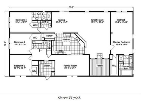 These 10 great manufactured home floor plans prove that there's a lot of living space in a factory-built home. We share the most popular floor plan designs. Manufactured Home Floor Plans, Double Wide Remodel, Double Wide Manufactured Homes, Manufactured Homes Floor Plans, Modular Home Plans, Palm Harbor Homes, Mobile Home Floor Plans, Manufactured Home Remodel, Modular Home Floor Plans