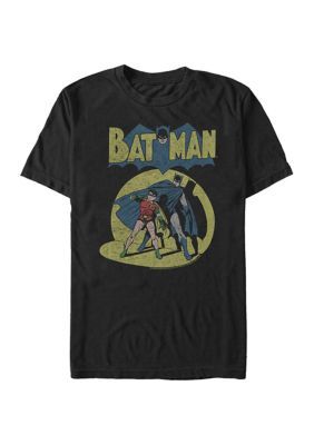 Batman™ Vintage Graphic T-Shirt. Watch out, villains! You don't stand a chance against this officially licensed DC Comics Justice League t-shirt! Some of your favorite DC heroes like Batman, Superman, Green Arrow, and Wonder Woman are portrayed across a fun comic book-inspired design that represents the beloved "JLA" or Justice League of America. Superhero Man, Batman Shirt, Batman T Shirt, Mens Graphic T, Man Black, Graphic Tee Design, Dc Heroes, Vintage Graphic, Vintage Comics