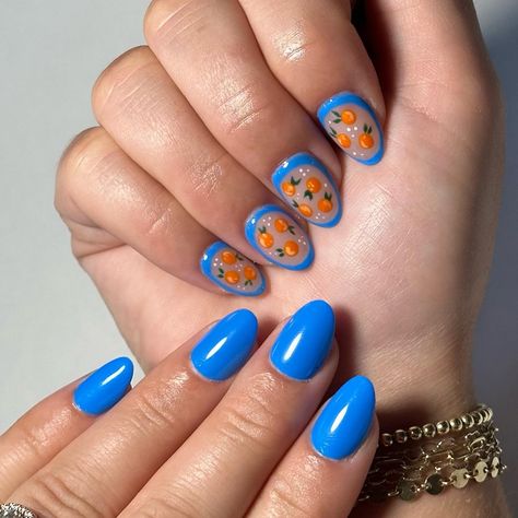 Orange you glad it’s nail day? 🍊✨ #freshsqueezed #nails #nailart #naildesigns #nailsofinstagram #nailsnailsnails #nailsmagazine #nailsonfleek #nailstyle #nailtrends #gelxnails #gelx #nailartist #nailinspo #summernails #floridanails #fruitynails #brightnails Blue Orange Nails, Florida Nails, Beauty Content, Bright Nails, Orange You Glad, Orange Nails, Nails Magazine, Nails On Fleek, Nails Nailart