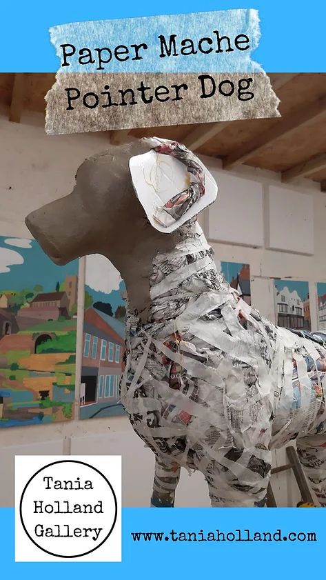 Paper Mache Dog Diy, Paper Mache Dogs, Paper Mache Dog, Hachiko Statue, Porch Goose, Easy Hand Drawings, Mache Art, Halloween Office, Hand Drawings