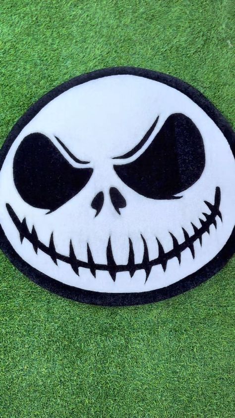 Jack Skellington rug ASMR! 🎃 #jackskellington #halloween #nightmarebeforechristmas #disney #disney100 #asmr #satisfying #oddlysatisfying #work #relaxing #fyp | Bill Wave | billwave_ · Original audio Disney Rug, Graphic Rug, Christmas Rugs, Punch Needle Patterns, Anime Boyfriend, Jack Skellington, Tufted Rug, Nightmare Before Christmas, Kids Room