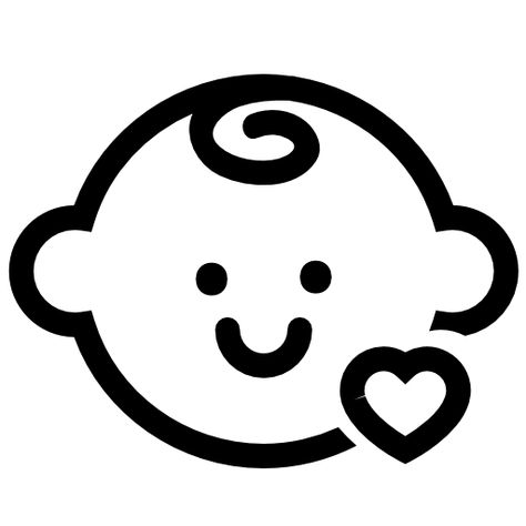 Baby head with a small heart outline free icon Small Heart Outline, Baby Name Generator, Baby Icon, Baby Logo, Heart Outline, Baby Drawing, Rock Baby, Baby Head, Free Icon