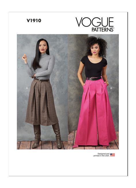 Pleated Pants Pattern, Pants Sewing Patterns, Wide Leg Pants Pattern, Trousers Pattern, Sewing Pattern Shop, Sew Patterns, Vogue Sewing, Vogue Sewing Patterns, Vogue Pattern