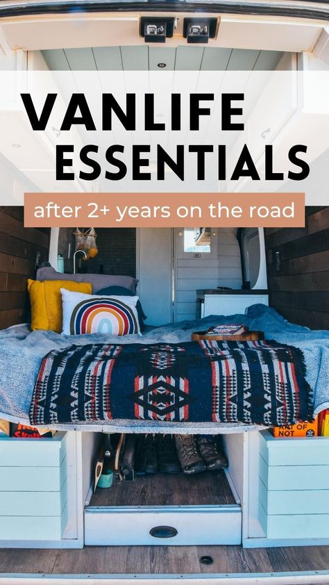 Van Living Essentials, Van Life Amazon Must Haves, Van Life Cheap, Van Life Needs, Van Living Layout, Surfing Van Life, Must Haves For Van Life, Van Hacks Camper, Van Life Packing List