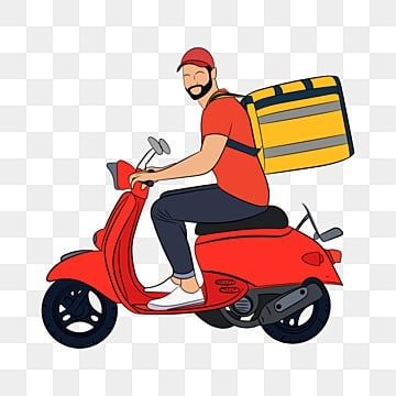 Free Delivery Poster, Delivery Logo, Riding Scooter, Man Design, Scooter Design, Location Icon, Man Vector, Community Helpers, Man Party