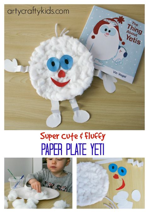 Arty Crafty Kids - Book Club - Book Review - Craft Ideas for Kids - The Thing about Yetis Storytime Crafts, Kids Book Club, Paper Plate Crafts For Kids, Winter Art Projects, Winter Books, Craft Ideas For Kids, Winter Preschool, Winter Crafts For Kids, Paper Plate Crafts