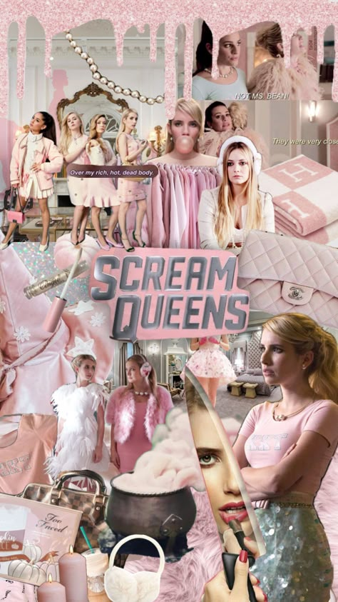 Scream Queens #pinkhalloween #screamqueens #2015 #2016 #tumblr Scream Queens Costume, Chanel Scream Queens, 2016 Tumblr, Scream Queens Fashion, Queen Movie, Chanel Oberlin, Chanel Aesthetic, Trio Halloween Costumes, Queens Wallpaper