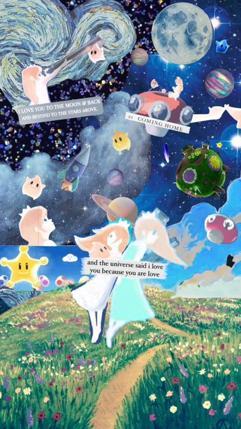 Mario Phone Wallpaper, Rosalina Background, Rosalina Mario Wallpaper, Super Mario Galaxy Aesthetic, Rosalina Storybook, Mario Galaxy Aesthetic, Super Mario Galaxy Wallpaper, Rosalina Aesthetic, Rosalina Wallpaper