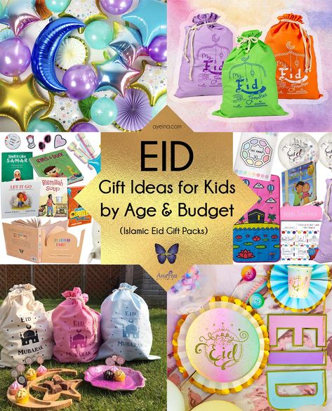 List of ideas on Eid gift bundles you can give your children according to their age and your budget. Kids Eid gift packs under £50 and £100. Eid Gift Ideas For Friends, Recipes For Ramadan, Eid Balloons, Soup Gifts, Eid Gift Ideas, Muslim Parenting, Islamic Activities, Eid Ideas, Eid Mubarak Gift