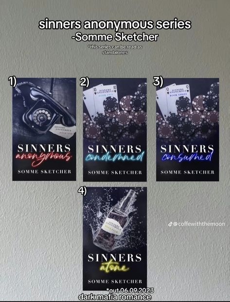 Sinners Anonymous, Book Series In Order, Book Club Recommendations, Books Romance Novels, Teenage Books To Read, Romance Books Worth Reading, Fiction Books Worth Reading, Book Reading Journal, Romance Series Books