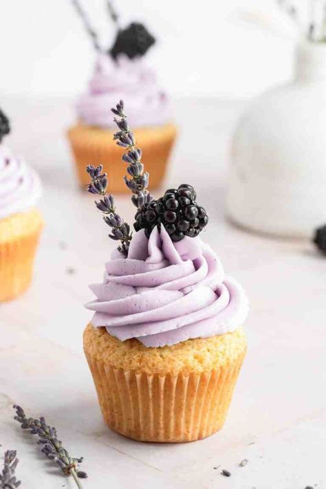 Wildflower Cupcakes, Berry Poke Cake, Blackberry Lavender Jam, Lemon Lavender Cookies, Lavender Buttercream, Blackberry Cupcakes, Homemade Blackberry Jam, Blackberry Lavender, Lavender Jam