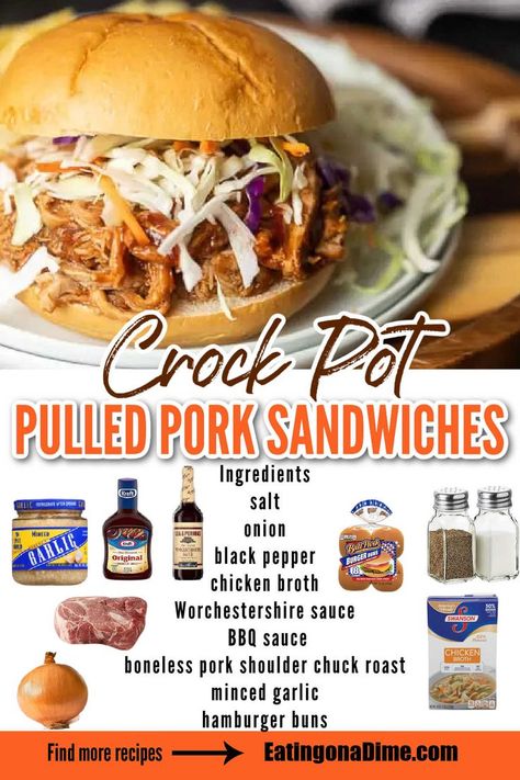 Shredded Pork Sandwiches Crockpot, Pull Pork Crock Pot Recipes, Quick And Easy Pulled Pork Recipes, How To Cook Pulled Pork In Crock Pot, Rock Pot Pulled Pork, Slow Cooked Pulled Pork Crock Pots, Quick Pulled Pork Crock Pot Recipes, Frozen Pulled Pork Crock Pot, Crockpot Pork Sandwiches