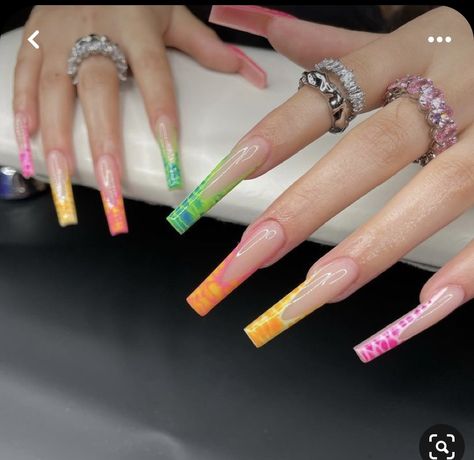 Vacation Nails Baddie, Jamaica Acrylic Nails, Summer Acrylic Nails Colorful, Summer Croc Nails, Miami Acrylic Nails, Summer Crocodile Nails, Miami Vacation Nails, Vacation Nail Set, Nails For Miami Trip