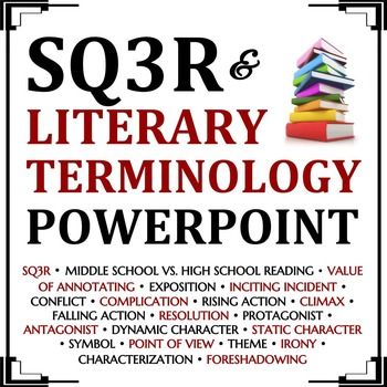 This PowerPoint presentation was designed to facilitate lessons and discussions on literary terminology and the SQ3R method.  It covers the following in a visually pleasing manner:- Differences between middle school and high school reading- The annotation process: what it means and why it's helpful- The steps of SQ3R: survey, question, read, recite, and review- The definition of short story- Elements of plot- Exposition- Inciting incident: definition + video example- Conflicts: definition an... Sq3r Method, Inciting Incident, Promethean Board, High School Ideas, High School Reading, Powerpoint Lesson, Teacher Lessons, Work Task, Teaching Language Arts