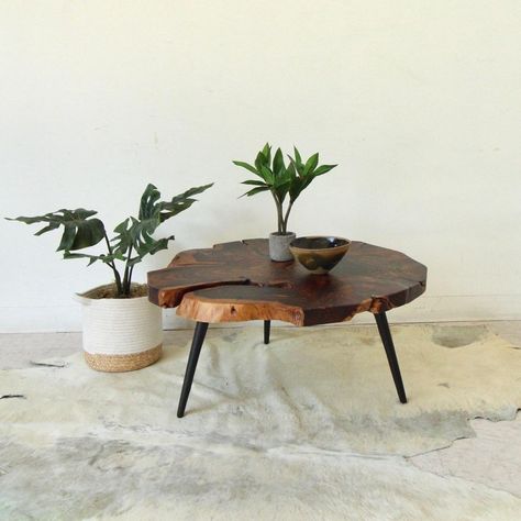 Small Wood Coffee Table, Wood Slice Coffee Table, Raw Wood Coffee Table, Wood Coffe Table, Wood Coffee Table Living Room, Tree Coffee Table, Mid Century Vintage Furniture, Natural Wood Coffee Table, Circle Coffee Tables