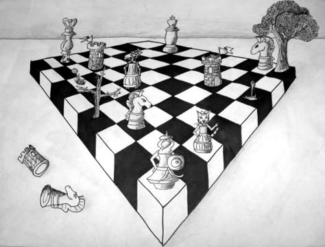 sping chess paintings | The two sides of the chess board go towards two different vanishing ... Perspective Drawing Ideas, 2 Point Perspective Drawing, 3 Point Perspective, Two Point Perspective, Perspective Lessons, 1 Point Perspective, High School Art Lessons, Perspective Drawing Lessons, One Point Perspective