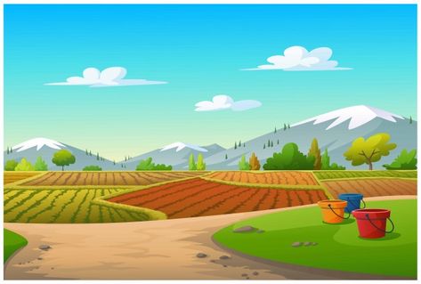 Farm Illustration, Free Green Screen Backgrounds, Farm Cartoon, Cartoon Garden, Photoshop Backgrounds Backdrops, Nature Background Images, House Cartoon, Cartoon House, Landscape Painting Tutorial