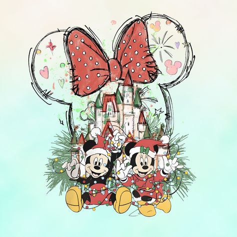 Disney Christmas Iphone Wallpaper, Christmas Disney Aesthetic, Christmas Disney Wallpaper, Disney Christmas Wallpaper, Mickey And Minnie Christmas, Christmas Castle, Disney Xmas, Disney Winter, Disney Characters Christmas