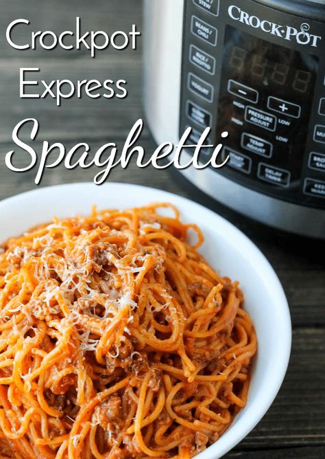 Instant Pot Spaghetti Recipe, Crockpot Express, Crockpot Spaghetti, Multi Cooker Recipes, Crockpot Pasta, Multi Cooker, Homemade Dinner Rolls, Crockpot Recipes Beef, Pasta Dinners