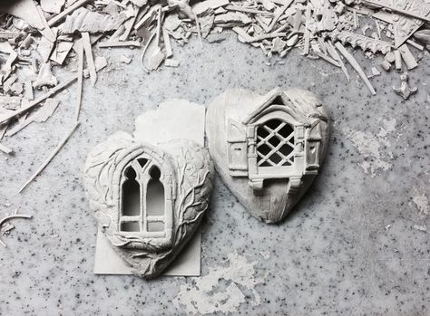 Snow White Castle, Metal Clay Designs, The Potter's Hand, Cottage Windows, Clay Box, Silver Metal Clay, White Castle, Air Dry Clay Projects, Silver Clay